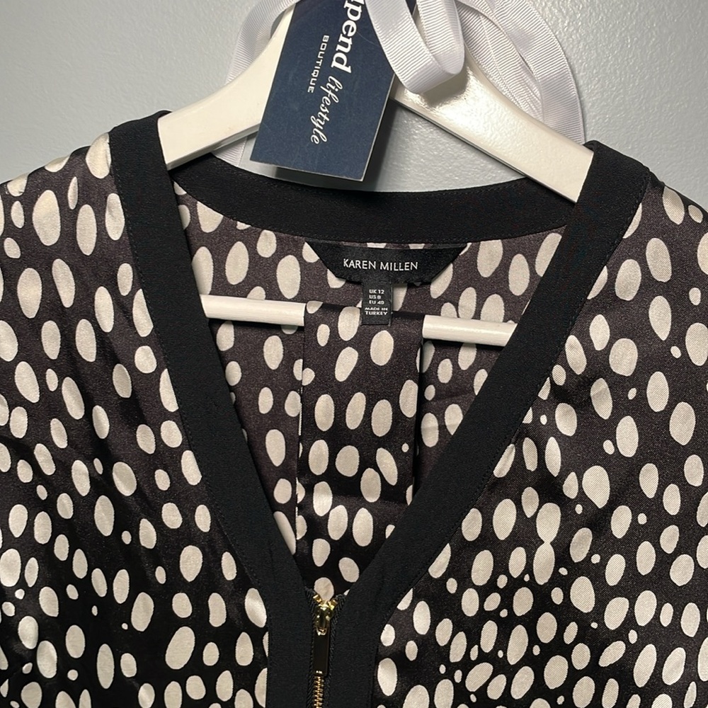 Karen Millen Polka Dot dress. Modest.